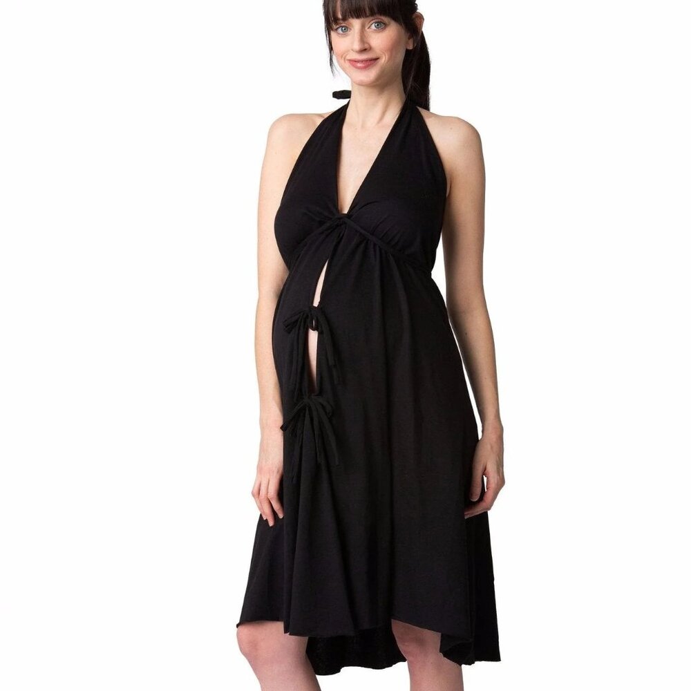 Pretty Pusher - Delivery Gown - BLACK PLUS SIZE